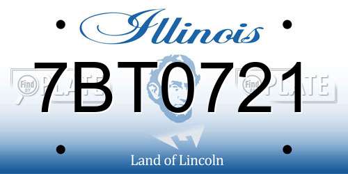 7BT0721 Illinois License Plate