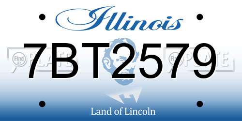 7BT2579 Illinois License Plate