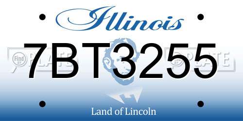 7BT3255 Illinois License Plate