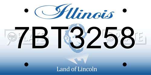 7BT3258 Illinois License Plate