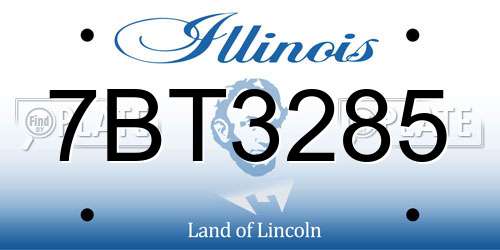 7BT3285 Illinois License Plate