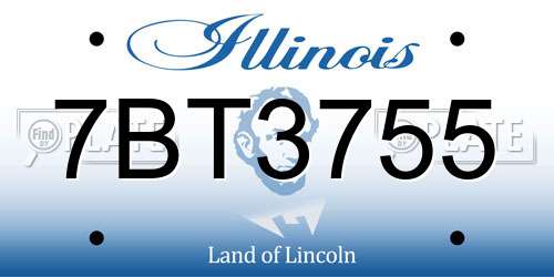 7BT3755 Illinois License Plate