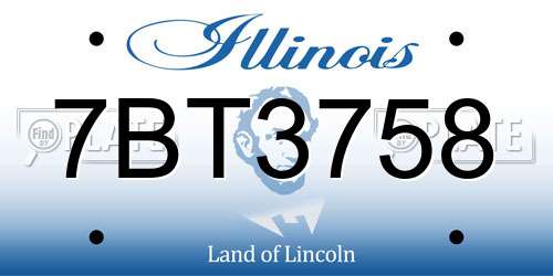7BT3758 Illinois License Plate