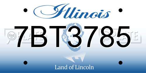 7BT3785 Illinois License Plate
