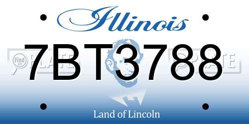 7BT3788 Illinois License Plate