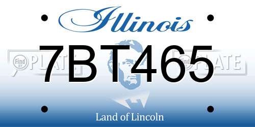 7BT465 Illinois License Plate