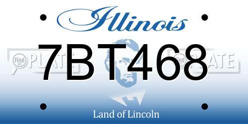 7BT468 Illinois License Plate