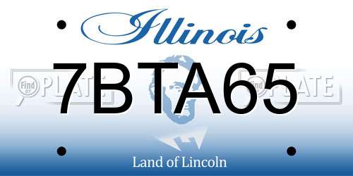 7BTA65 Illinois License Plate