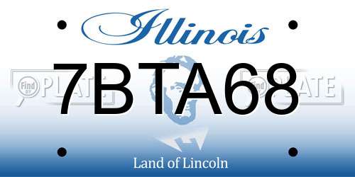 7BTA68 Illinois License Plate