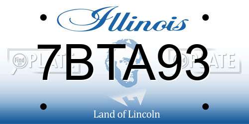7BTA93 Illinois License Plate