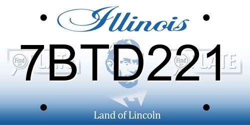 7BTD221 Illinois License Plate