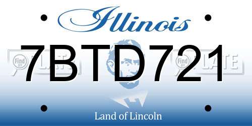 7BTD721 Illinois License Plate