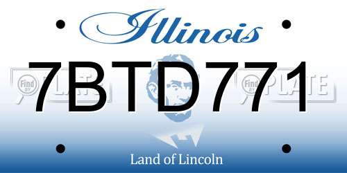 7BTD771 Illinois License Plate
