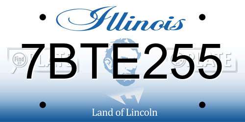 7BTE255 Illinois License Plate