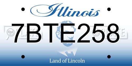7BTE258 Illinois License Plate
