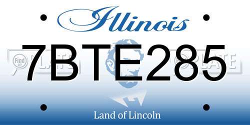 7BTE285 Illinois License Plate