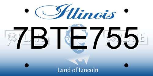 7BTE755 Illinois License Plate