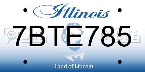 7BTE785 Illinois License Plate