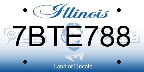 7BTE788 Illinois License Plate