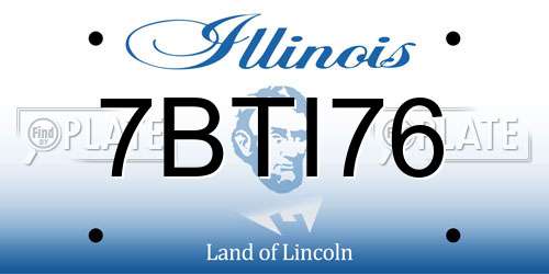 7BTI76 Illinois License Plate
