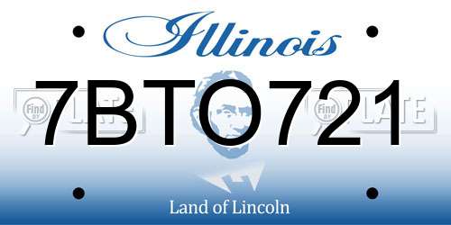 7BTO721 Illinois License Plate