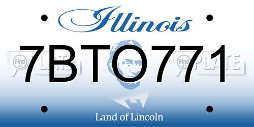 7BTO771 Illinois License Plate