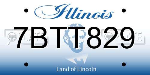 7BTT829 Illinois License Plate