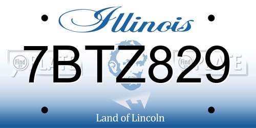 7BTZ829 Illinois License Plate