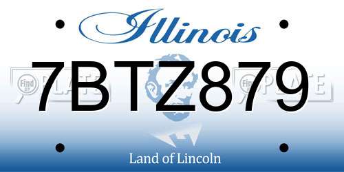 7BTZ879 Illinois License Plate