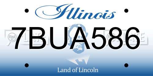 7BUA586 Illinois License Plate