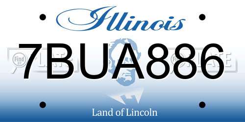 7BUA886 Illinois License Plate