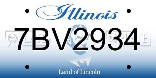 7BV2934 Illinois License Plate
