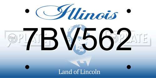 7BV562 Illinois License Plate