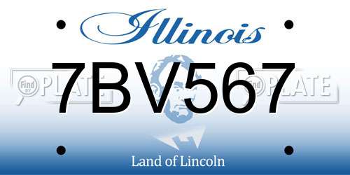 7BV567 Illinois License Plate