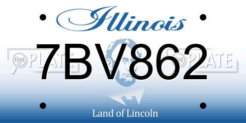 7BV862 Illinois License Plate