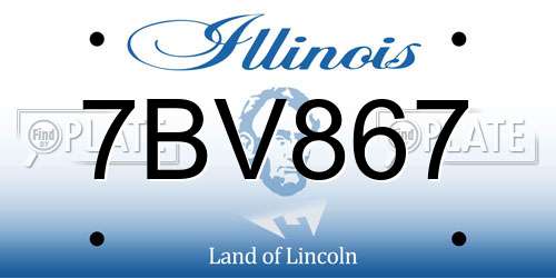 7BV867 Illinois License Plate