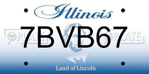 7BVB67 Illinois License Plate