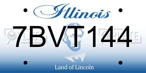 7BVT144 Illinois License Plate