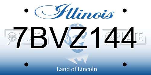 7BVZ144 Illinois License Plate