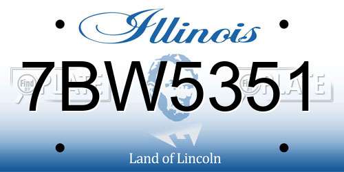 7BW5351 Illinois License Plate