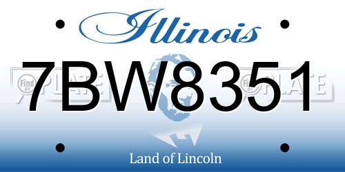 7BW8351 Illinois License Plate