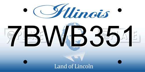 7BWB351 Illinois License Plate