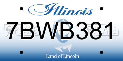 7BWB381 Illinois License Plate