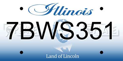 7BWS351 Illinois License Plate