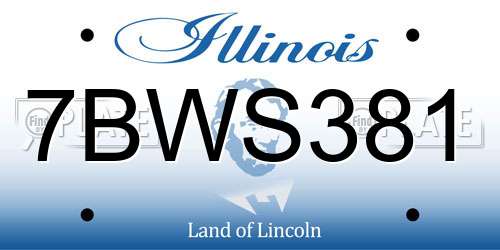 7BWS381 Illinois License Plate