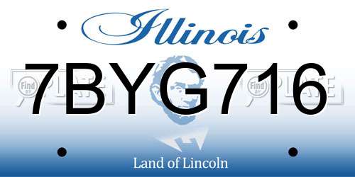 7BYG716 Illinois License Plate