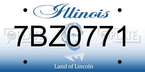 7BZ0771 Illinois License Plate