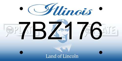 7BZ176 Illinois License Plate