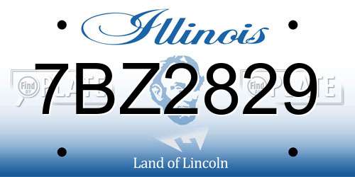 7BZ2829 Illinois License Plate
