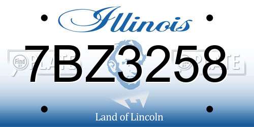 7BZ3258 Illinois License Plate